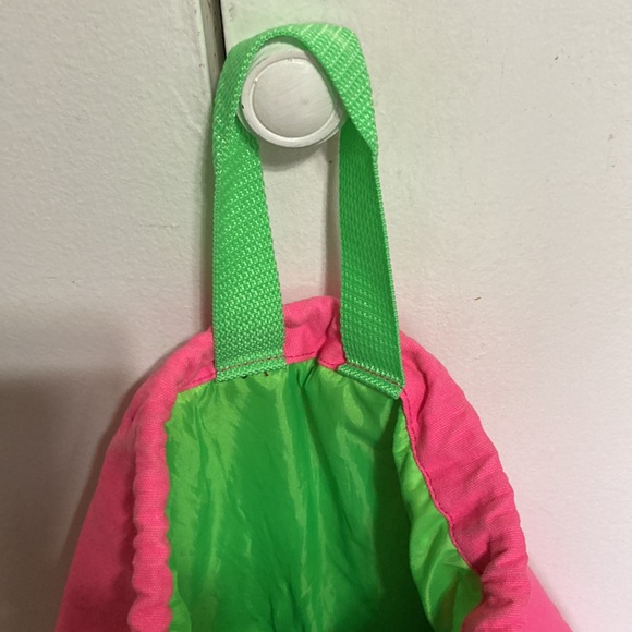 GIRL SCOUTS Emoji Drawstring Bag Mini Backpack Satchel Pink Green 15" x 15" NWOT - Picture 8 of 10